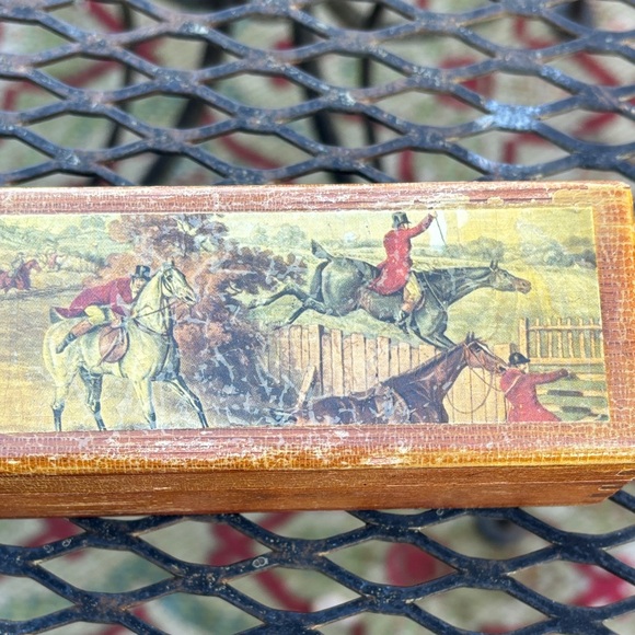 Vintage Other - Vintage Equestrian lacquered Wooden Box